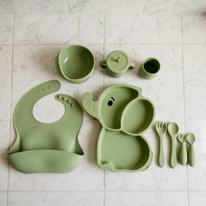 Set de Alimentación 9 Piezas de Silicona para Bebés 6m+