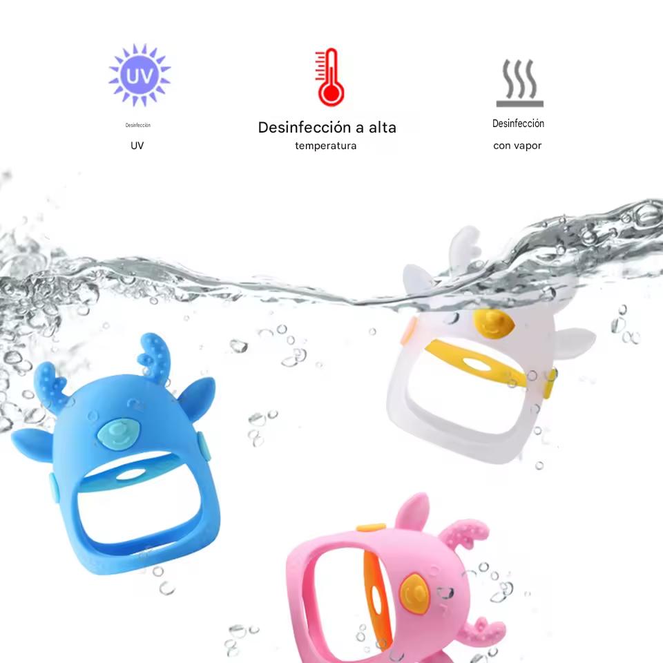 KIT DUO DENTICIÓN FELIZ — Guante + Anillo de Madera